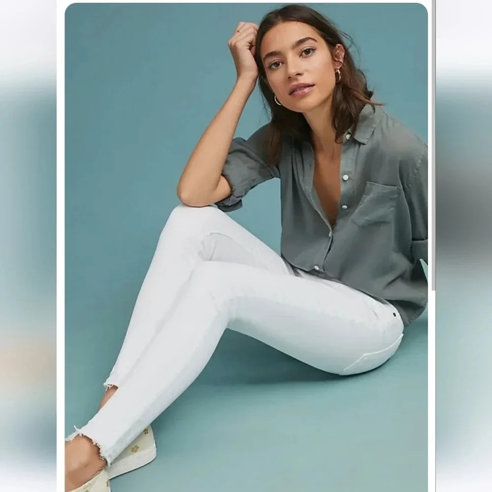 ANTHROPOLOGIE Current/Elliott The High Waist Stiletto Jean in Sugar. Size… - Picture 2 of 13